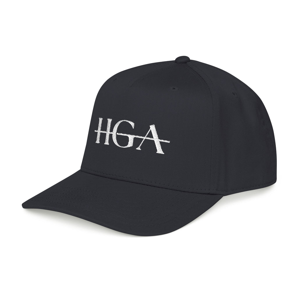 HGA Signature Embroidered Mid Profile Baseball Cap - black with white logo