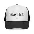 Stay Hot foam trucker hat | lightweight mesh snapback, black & white