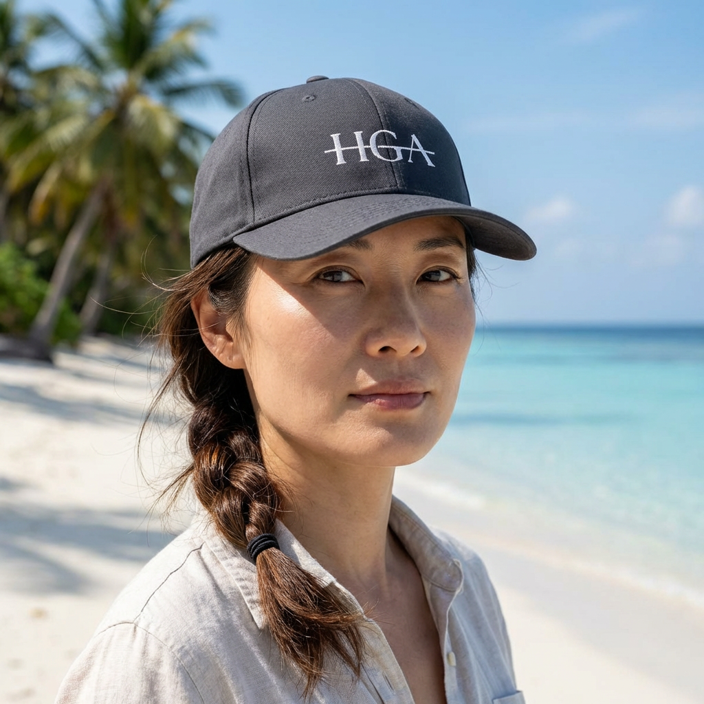 HGA Signature Embroidered Mid Profile Baseball Cap - black with white logo