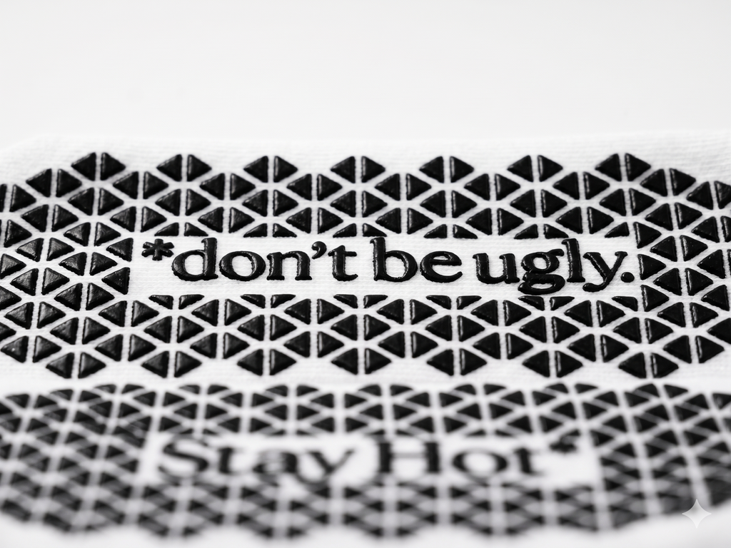 HGA Signature Grip Socks: Stay Hot* / *don't be ugly (WHITE)